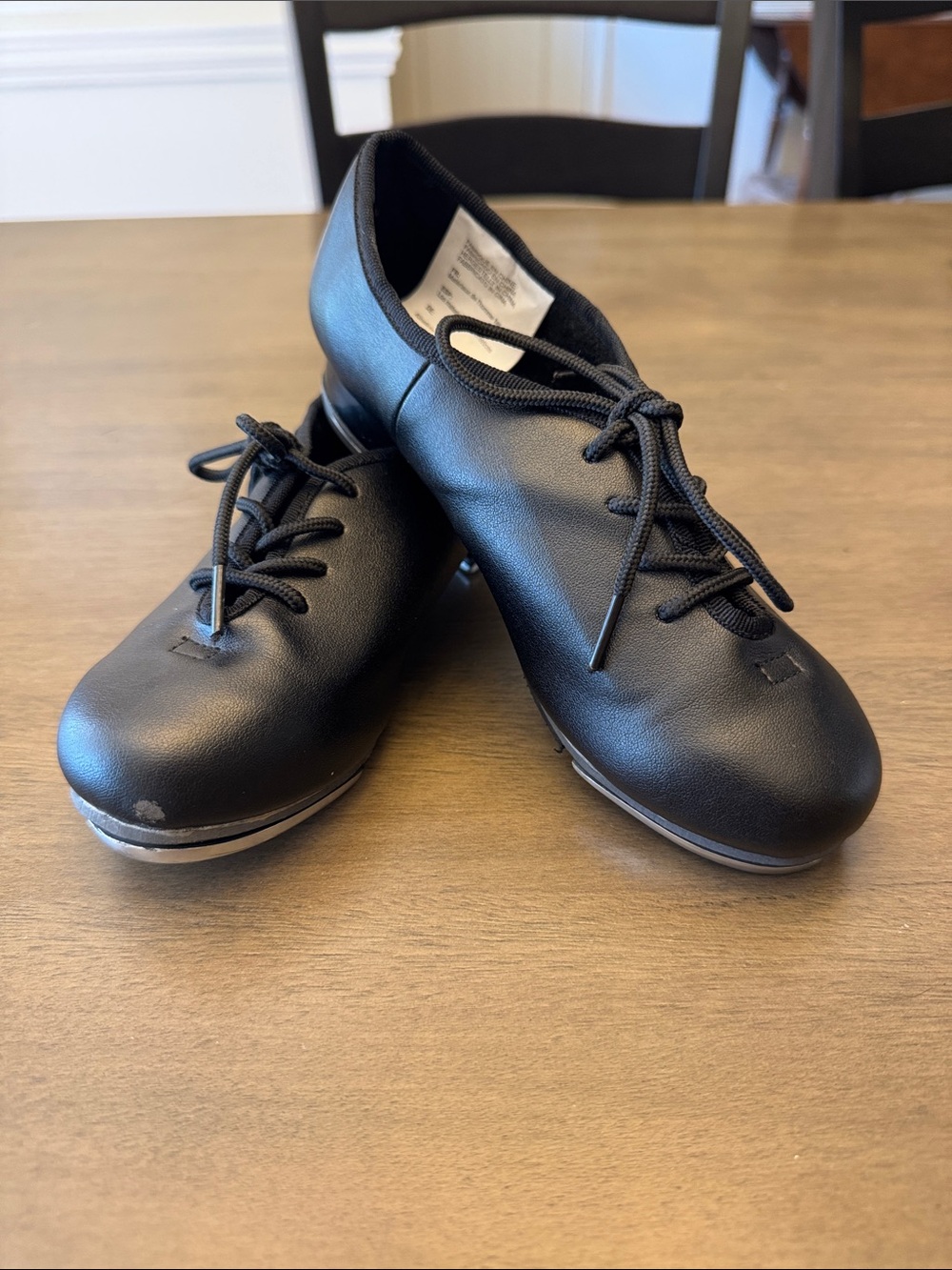 Kids Black Lace-Up Tap Oxfords